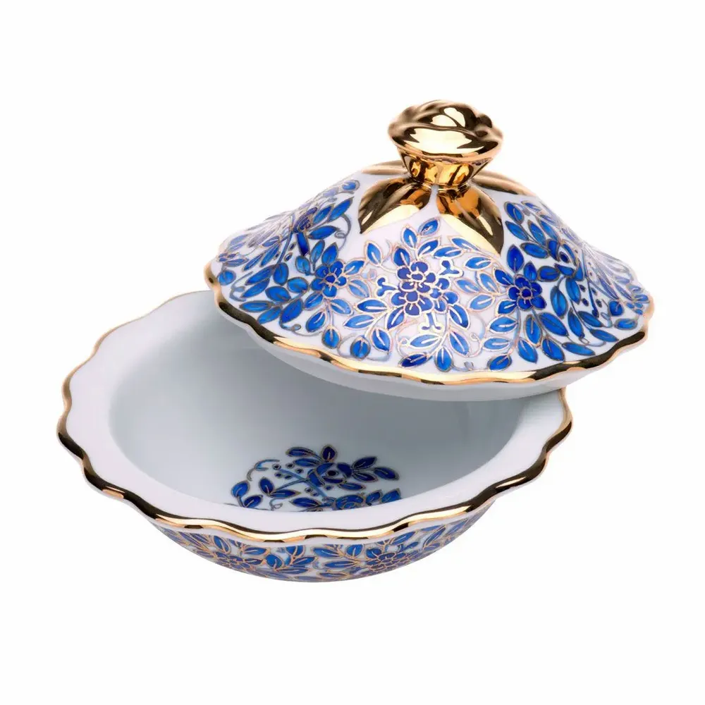 Bowls - Azure Pleasure Covered Bowl Small - ANATOLI