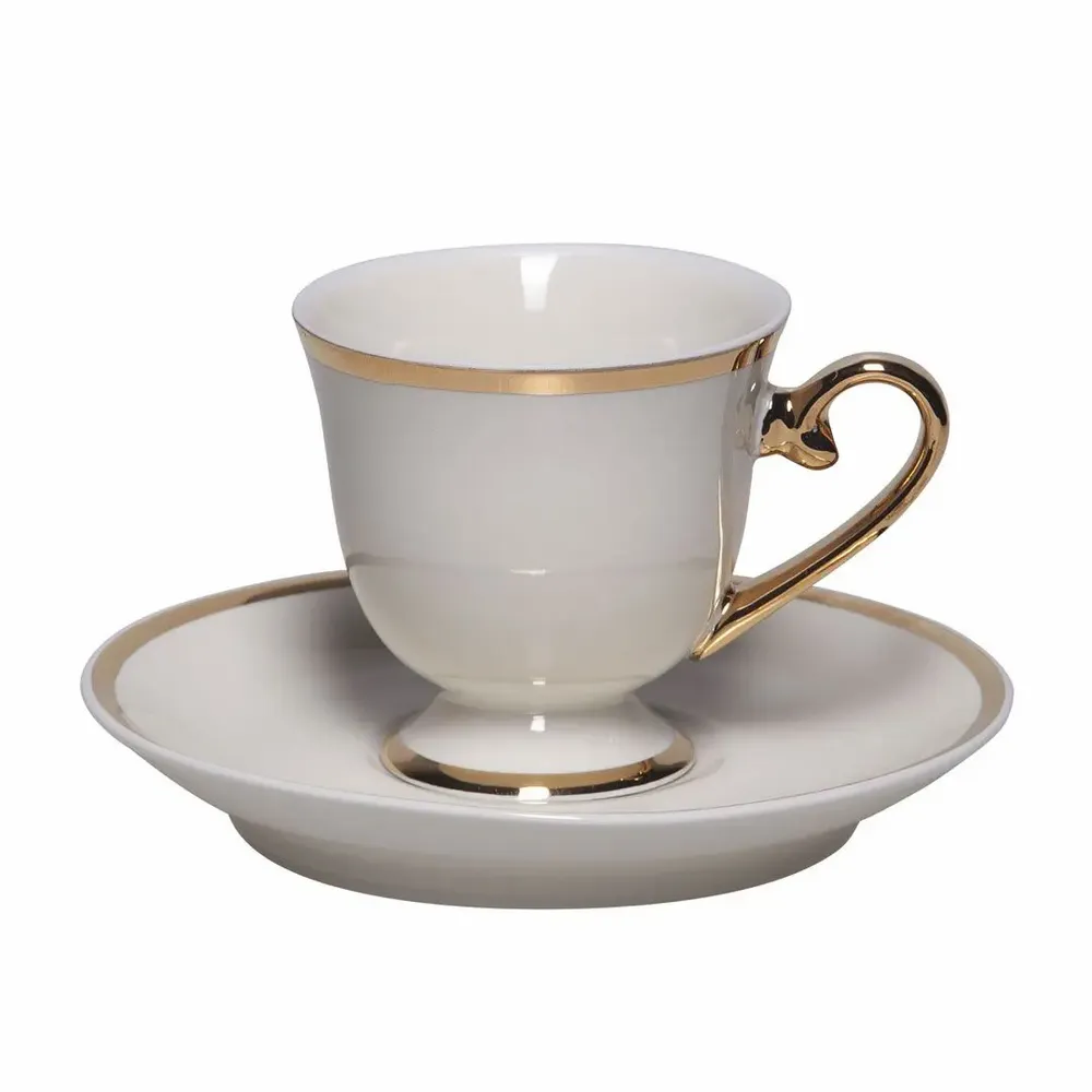 Tea and coffee accessories - Coffee Pleasures Coffee Cup Set For 2 (4 Pcs) - ANATOLI