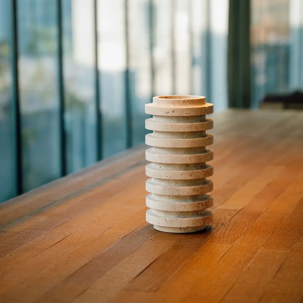Vases - TRAVERTINE LAYER VASE - KIWANO CONCEPT