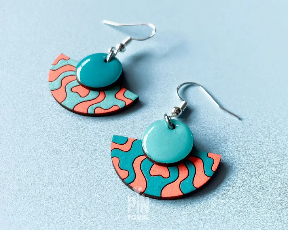 Jewelry - Graphic Half-Moon Dangle Earrings - PINTONIK