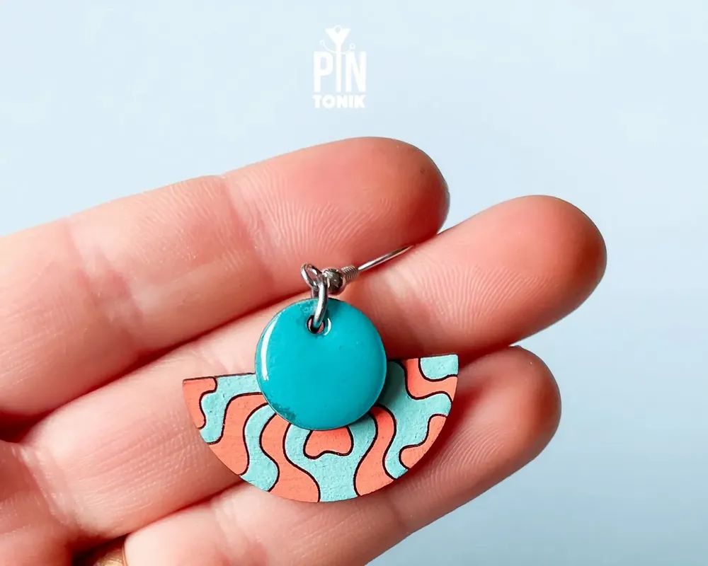 Jewelry - Graphic Half-Moon Dangle Earrings - PINTONIK