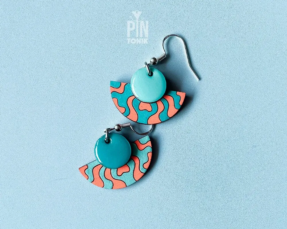 Jewelry - Graphic Half-Moon Dangle Earrings - PINTONIK