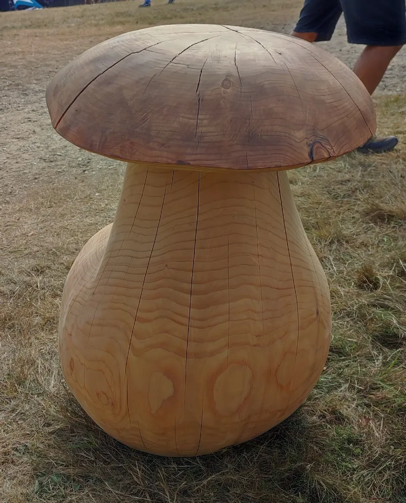 Pièces uniques - Champignons tabourets sculptés en bois - BOIS DE LION