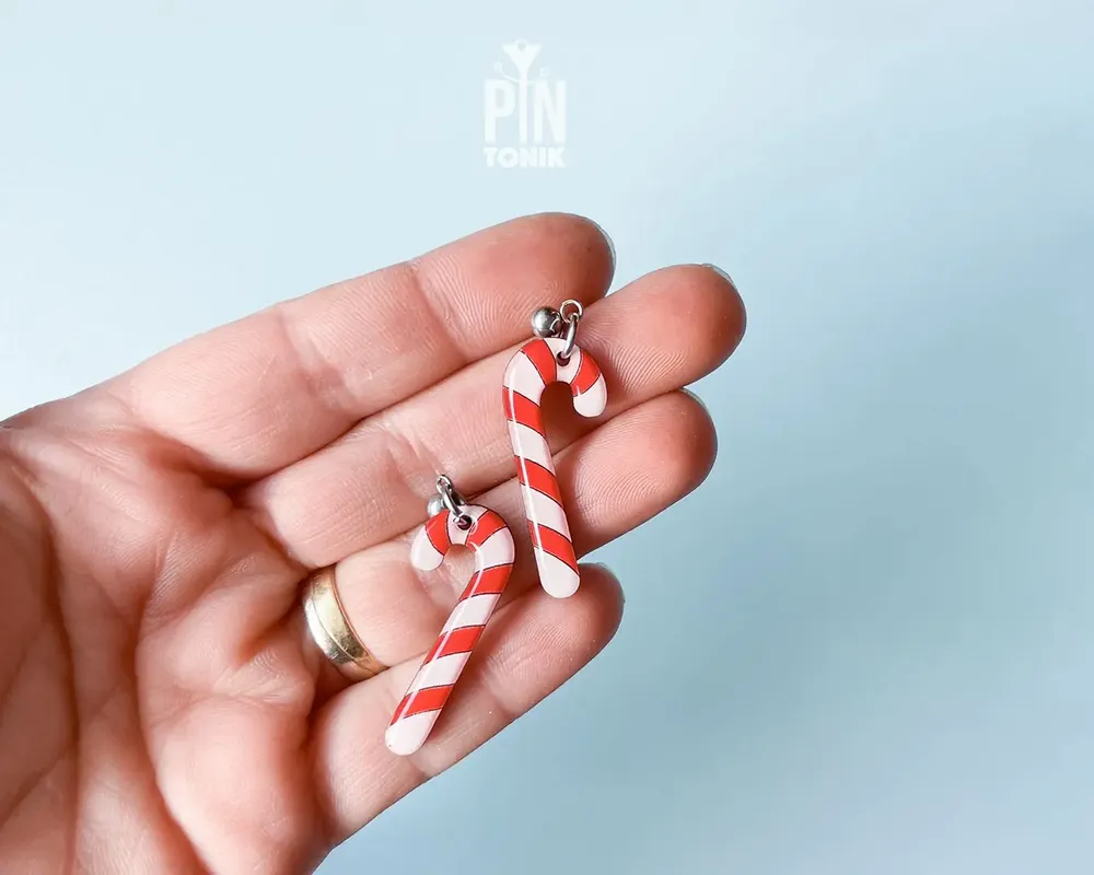 Jewelry - Candy Cane Dangle Earrings - PINTONIK