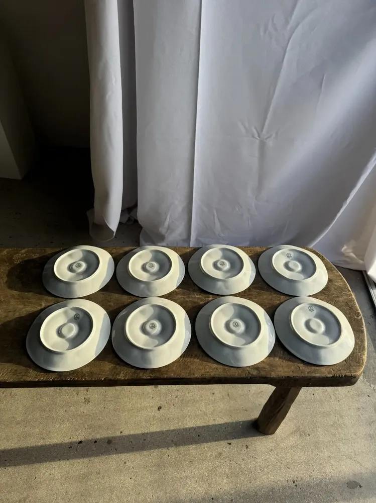 Assiettes de réception - Lot de 8 assiettes à huîtres ou à compartiment modèle aquatique Lourio - OFFICE OBJETS