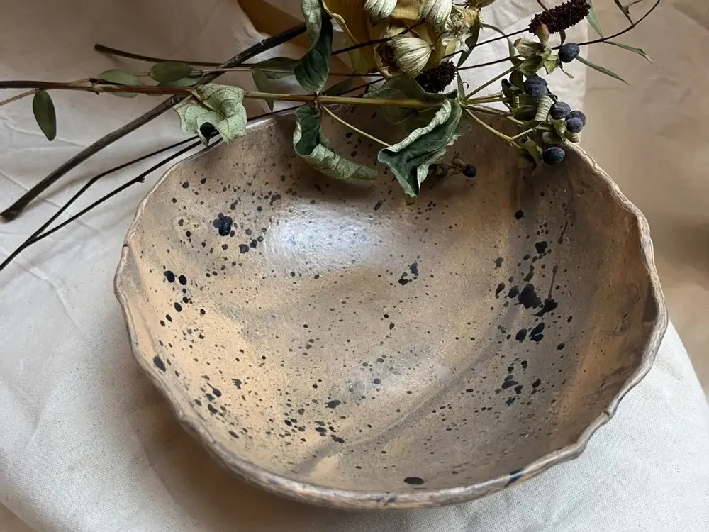 Plats et saladiers - Bol 'Mars' marbré à effet éclaboussé - OLU.T DESIGNS