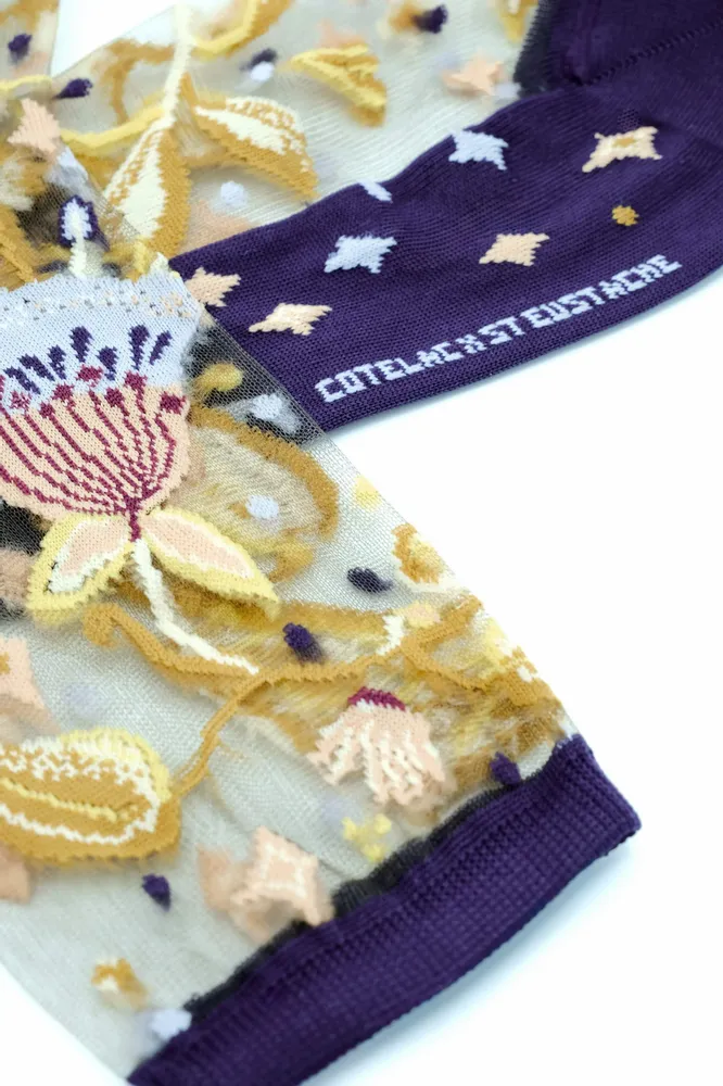 Cadeaux - Parures Patures 36-38 : Chaussettes transparentes à fleurs femme - ATELIER ST EUSTACHE