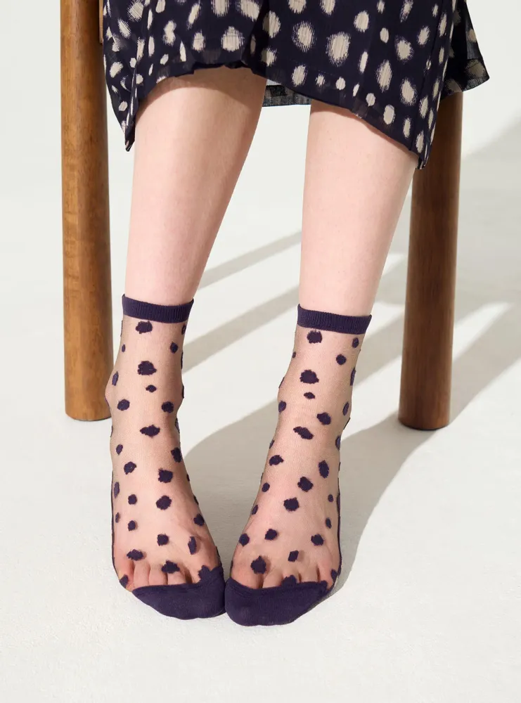 Gifts - Elats Myrtille 36-38 : Women’s sheer dotted socks - ATELIER ST EUSTACHE