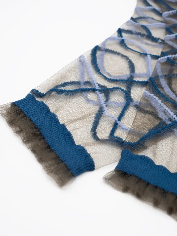 Cadeaux - Riflessi Bleue 39-41 : Chaussettes transparentes à courbes femme - ATELIER ST EUSTACHE