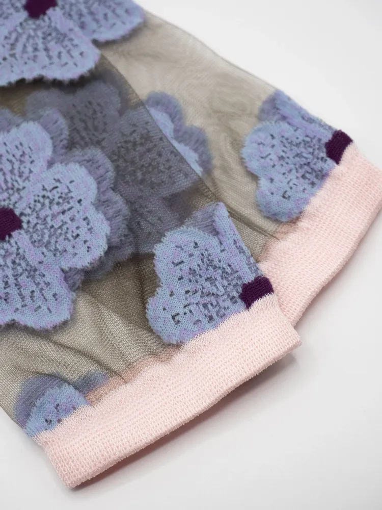 Gifts - Murano Mauve 36-38 : Women’s sheer floral socks - ATELIER ST EUSTACHE
