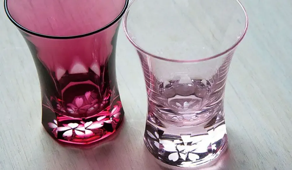 Glass - Edo Glass – Cherry Blossom Pink Glass - HIROTA GLASS MFG. CO., LTD.
