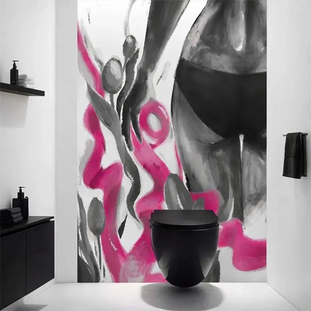 Objets de décoration - PAPIER PEINT PANORAMIQUE... Galerie WC ROSE - ERIC&MUZY