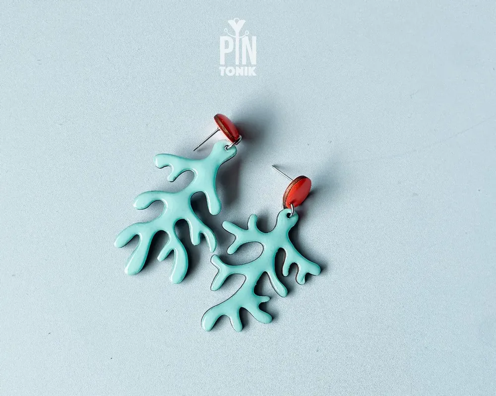 Jewelry - Neon Coral Dangle Earrings - PINTONIK