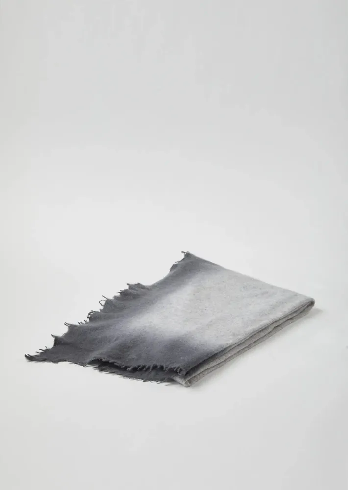 Throw blankets - OPEN KNITTED THROW DIP DYE - MIRROR IN THE SKY CASHMERE