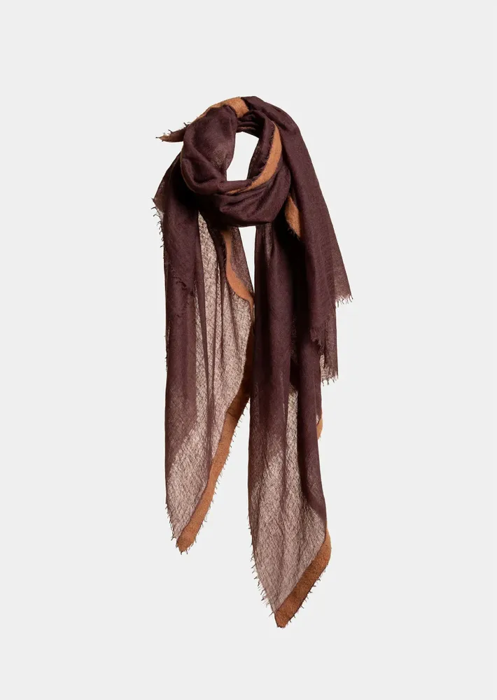 Scarves - GRAN SOUFFLE SEMI FELTED W/FELTING BORDERS - MIRROR IN THE SKY CASHMERE