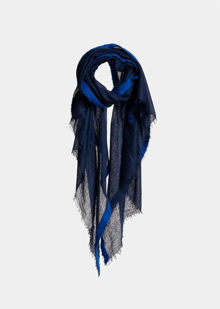 Scarves - GRAN SOUFFLE SEMI FELTED W/FELTING BORDERS - MIRROR IN THE SKY CASHMERE