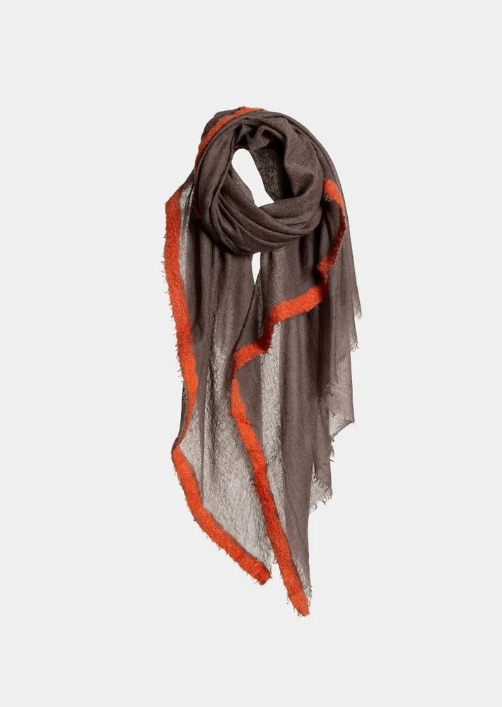 Scarves - GRAN SOUFFLE SEMI FELTED W/FELTING BORDERS - MIRROR IN THE SKY CASHMERE