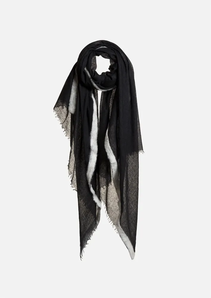 Scarves - GRAN SOUFFLE SEMI FELTED W/FELTING BORDERS - MIRROR IN THE SKY CASHMERE