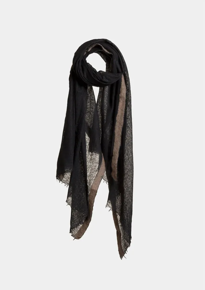 Scarves - GRAN SOUFFLE SEMI FELTED W/FELTING BORDERS - MIRROR IN THE SKY CASHMERE