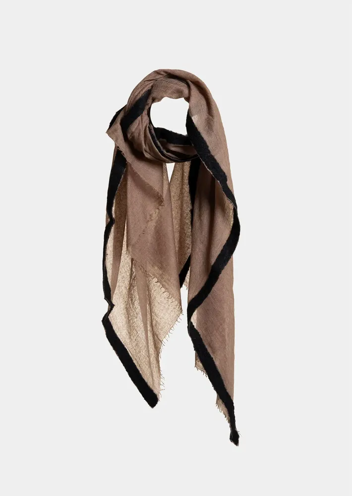 Scarves - GRAN SOUFFLE SEMI FELTED W/FELTING BORDERS - MIRROR IN THE SKY CASHMERE