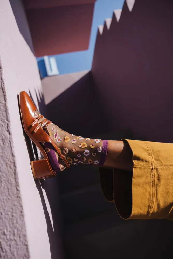 Gifts - Horseshoe Bend Prune 39-41 : Women’s sheer leopard socks - ATELIER ST EUSTACHE