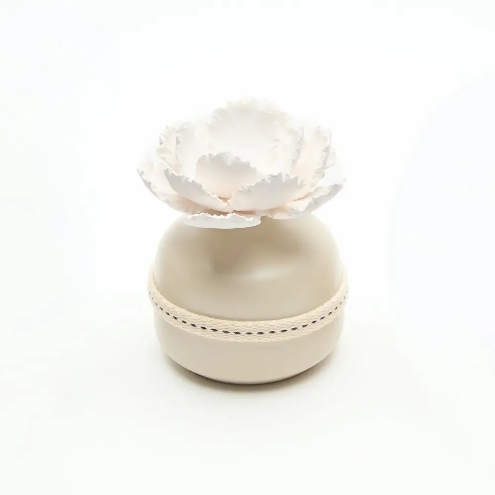 Décorations florales - Diffuseur de parfum en céramique avec fleur pivoine en porcelaine ANOQ - ANOQ