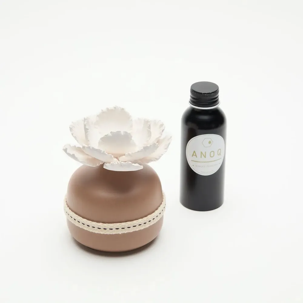 Décorations florales - Diffuseur de parfum en céramique avec fleur pivoine en porcelaine ANOQ - ANOQ