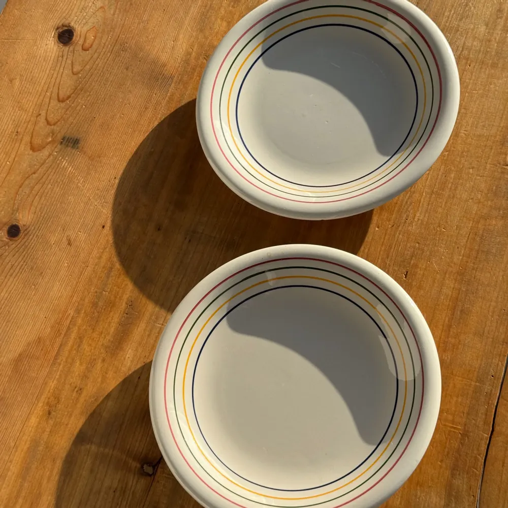 Everyday plates - Set of 2 large Italian plates with sparkle red border green yellow bl - OFFICE OBJETS