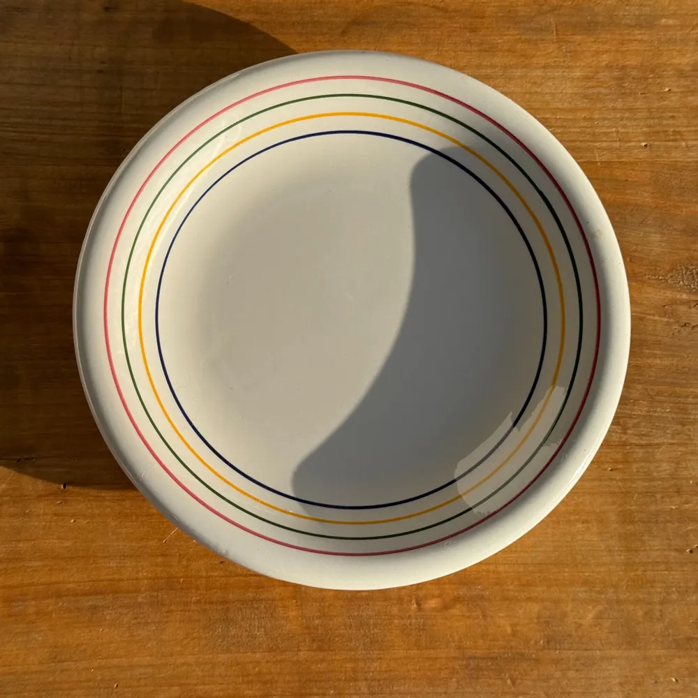 Everyday plates - Set of 2 large Italian plates with sparkle red border green yellow bl - OFFICE OBJETS