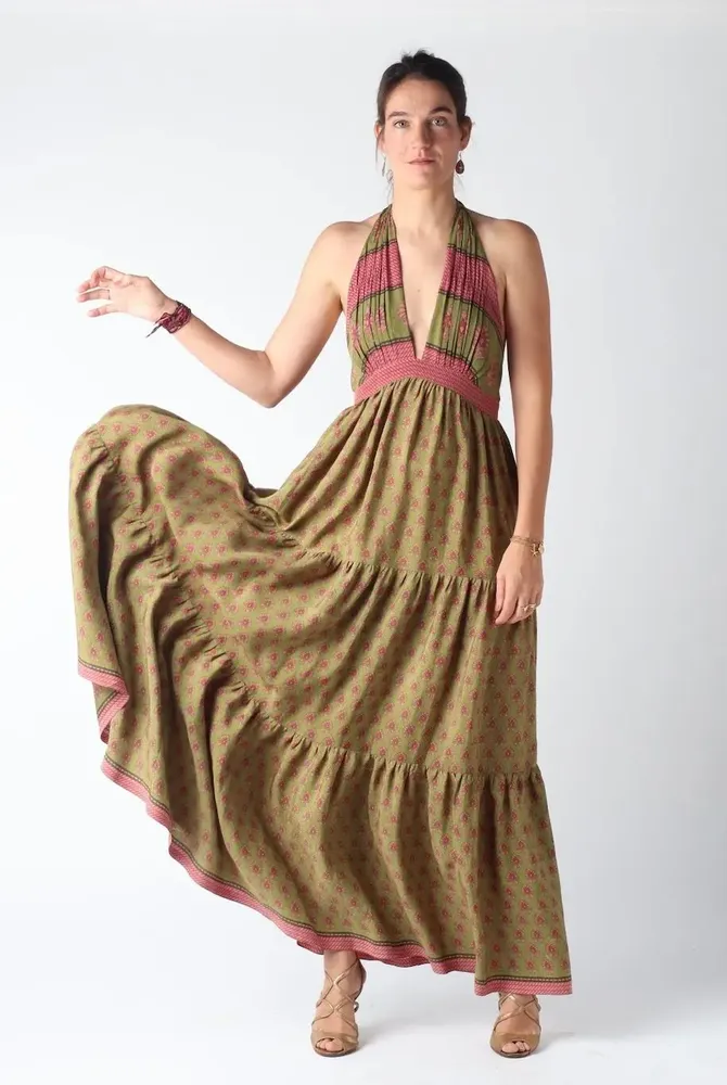 Prêt-à-porter - Robes maxi, uniques en leur genre, fabriquées à partir de saris d'occa - I WAS A SARI