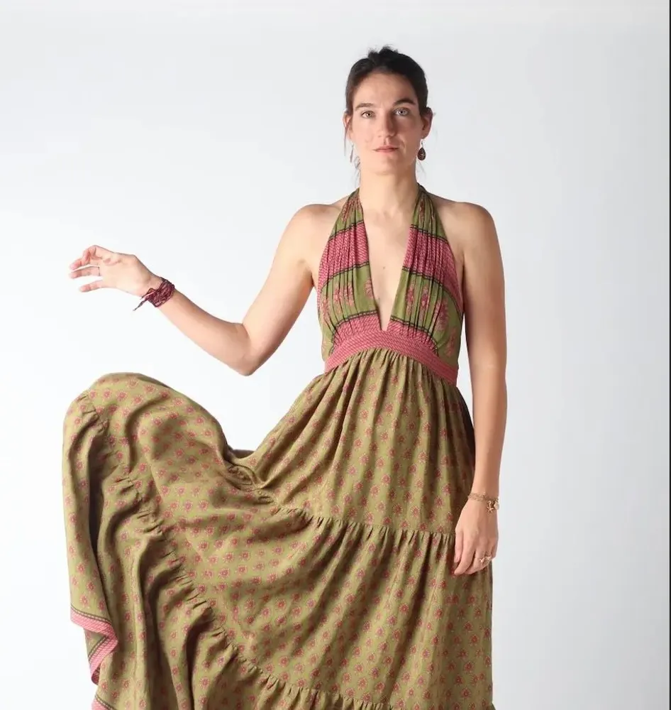 Prêt-à-porter - Robes maxi, uniques en leur genre, fabriquées à partir de saris d'occa - I WAS A SARI