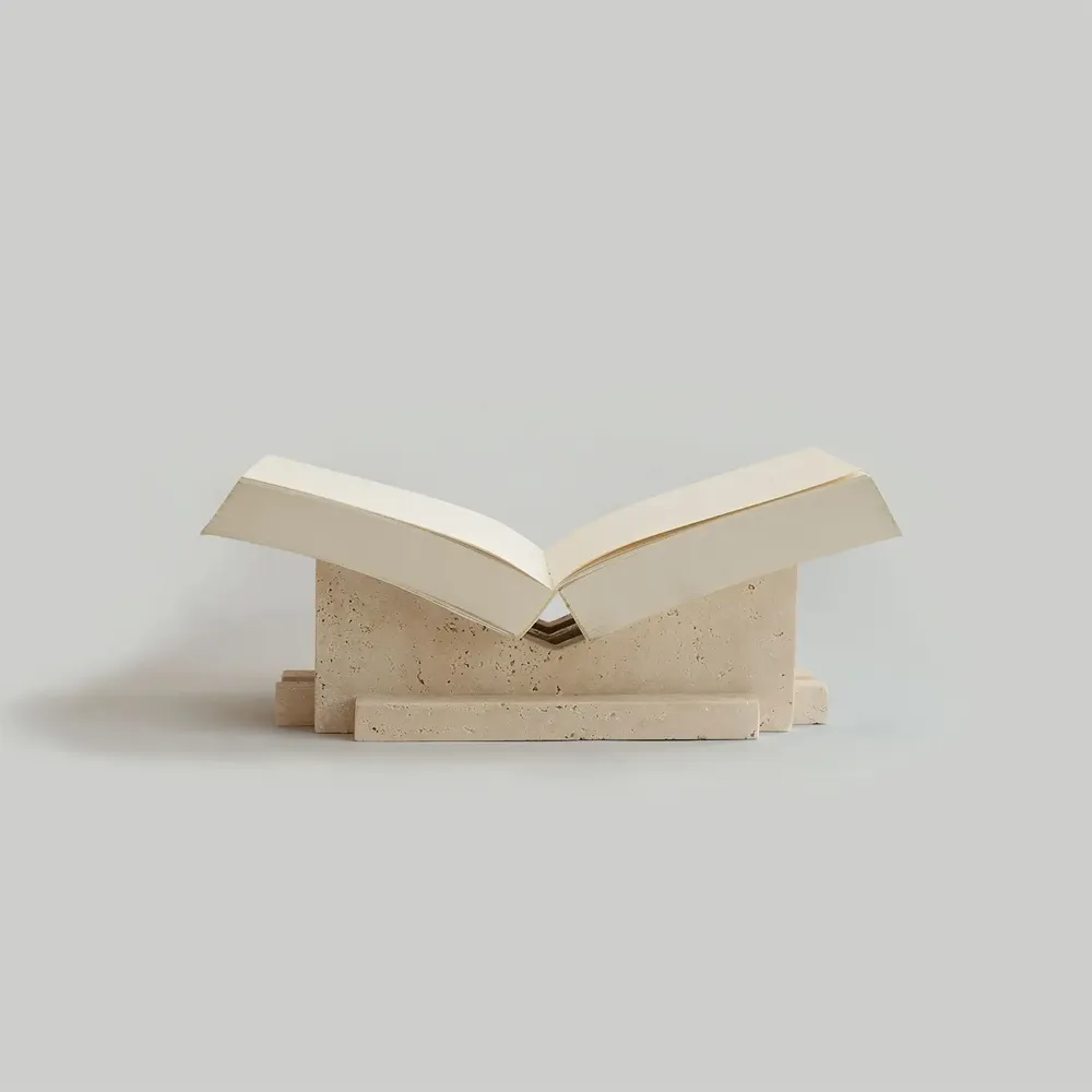 Objets de décoration - TRAVERTINE BOOKSTAND ‘MATHILDA’ - KIWANO CONCEPT