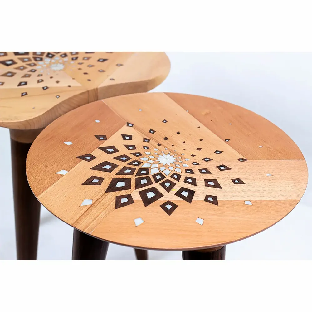 Autres tables  - Harmonic - Table - Bois de Hêtre et Noyer avec Nacre - DAMJ