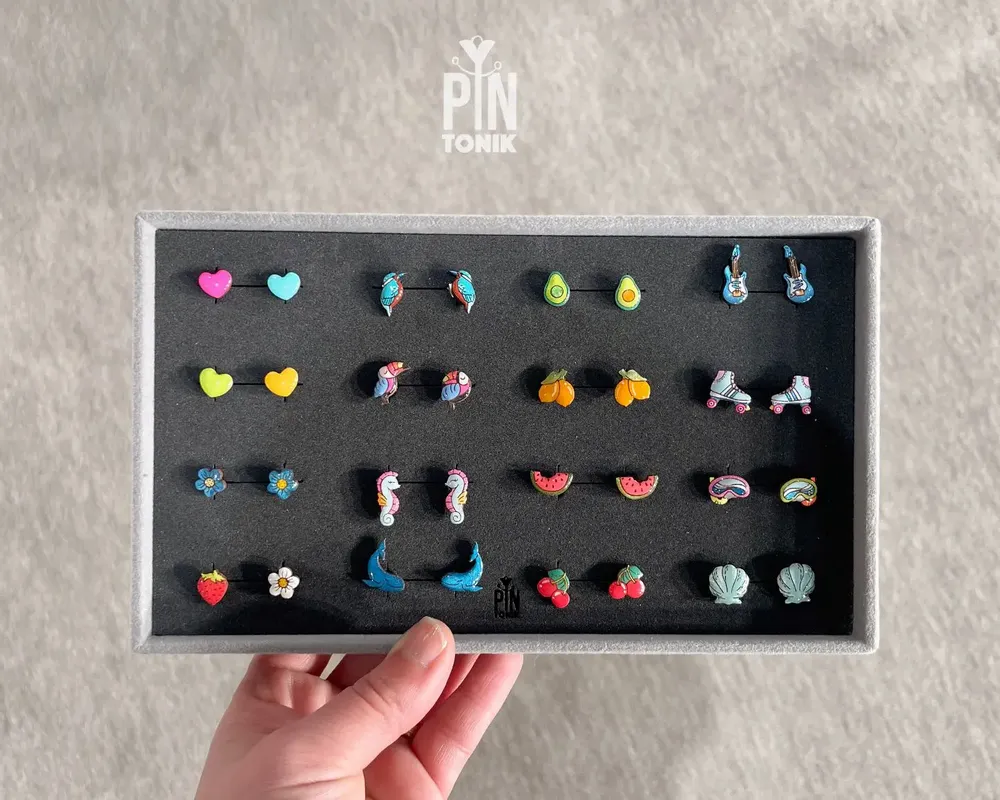 Bijoux - Ensemble de mini-boucles d'oreilles à tige ludique - PINTONIK