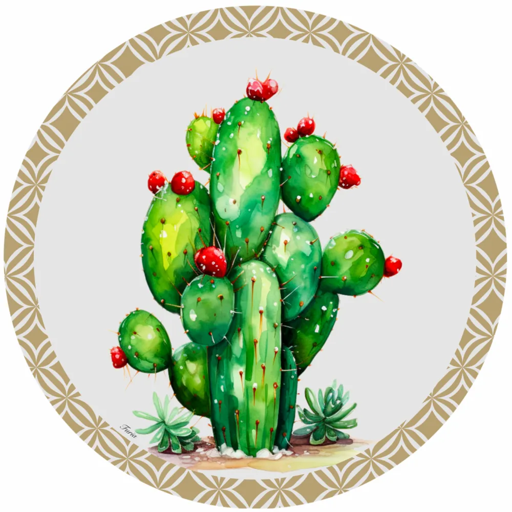 Sets de table - Sets de table - piante grasse sottopiatto rotondo - #06 - FURIA LIVING