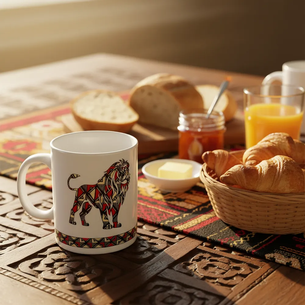 Cadeaux - Édition Limitée : Coffret d'Assiettes en Porcelaine Fine Personnalisable - Motifs Bogolan Uniques & Symboles de Puissance Africaine - KEMI HOME ART