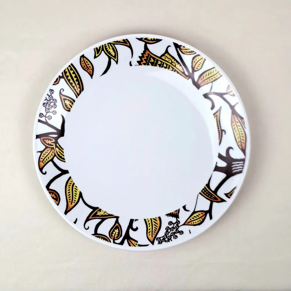 Gifts - Customizable Porcelain Plate Set - Unique Makaïva WAX Pattern - French Craftsmanship Elegance - KEMI HOME ART