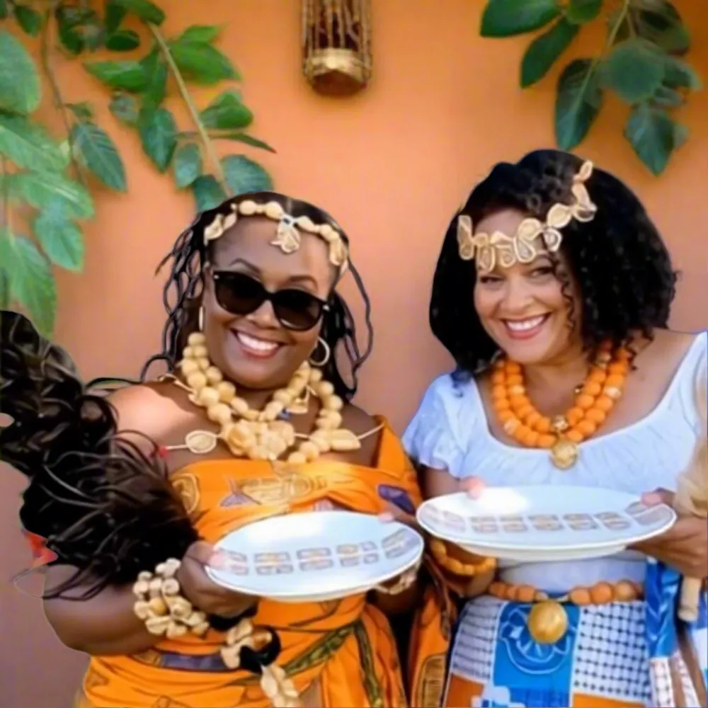 Gifts - Limited Edition: Set of 6 Customizable French Porcelain Plates - Unique Gold Adinkra Motifs, Handcrafted to Order - KEMI HOME ART