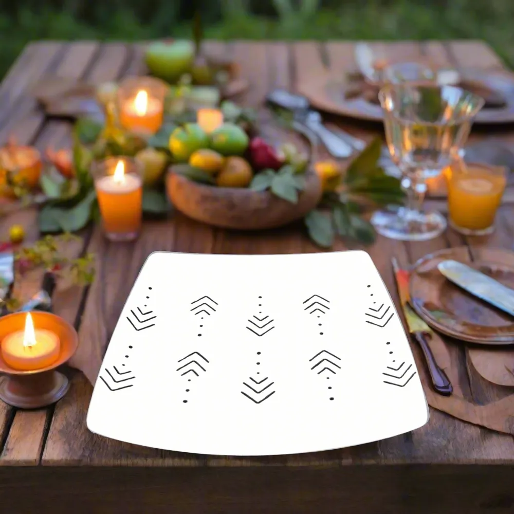 Cadeaux - Édition Royale : Coffret de 6 Assiettes en Porcelaine Française Personnalisables aux Motifs Kente ou Kita, Inspirés d'Afrique de l'Ouest - KEMI HOME ART