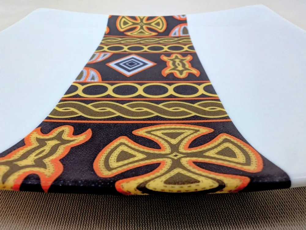 Gifts - Limited Edition: Set of 6 Customizable Square Plates – Ndop Black Pattern, Unique Cameroonian Craftsmanship - KEMI HOME ART