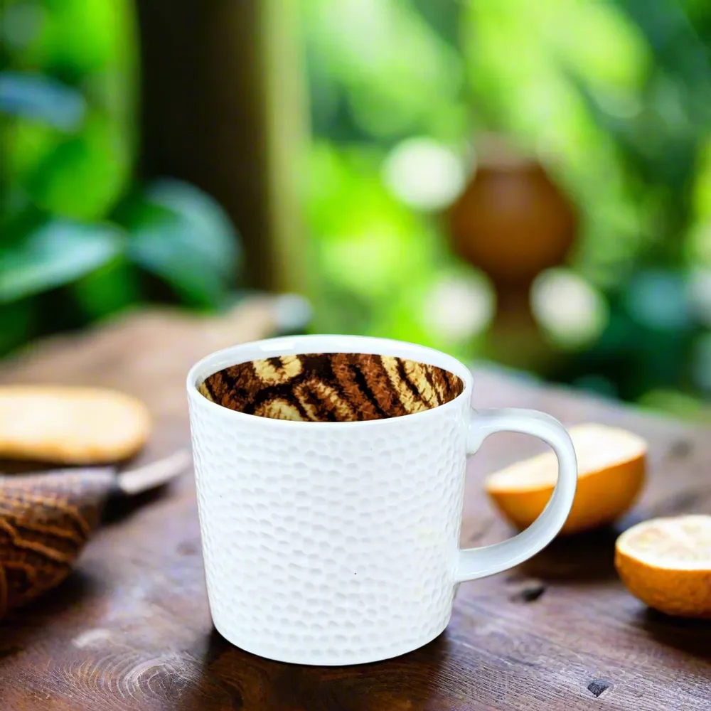 Gifts - Handcrafted French Porcelain Mug: Customizable Dida Pattern - Ethnic Elegance Meets Modernity - KEMI HOME ART