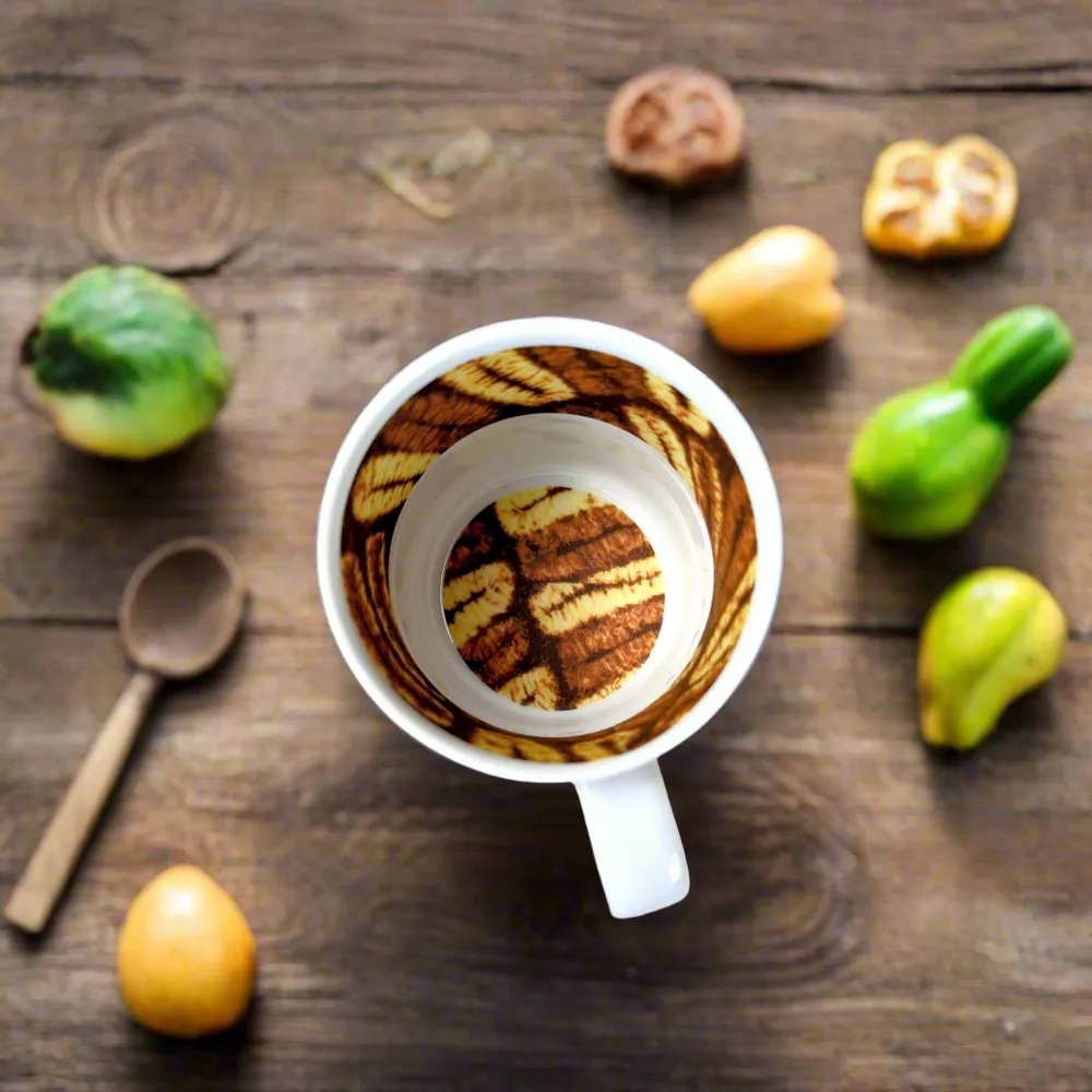 Gifts - Handcrafted French Porcelain Mug: Customizable Dida Pattern - Ethnic Elegance Meets Modernity - KEMI HOME ART