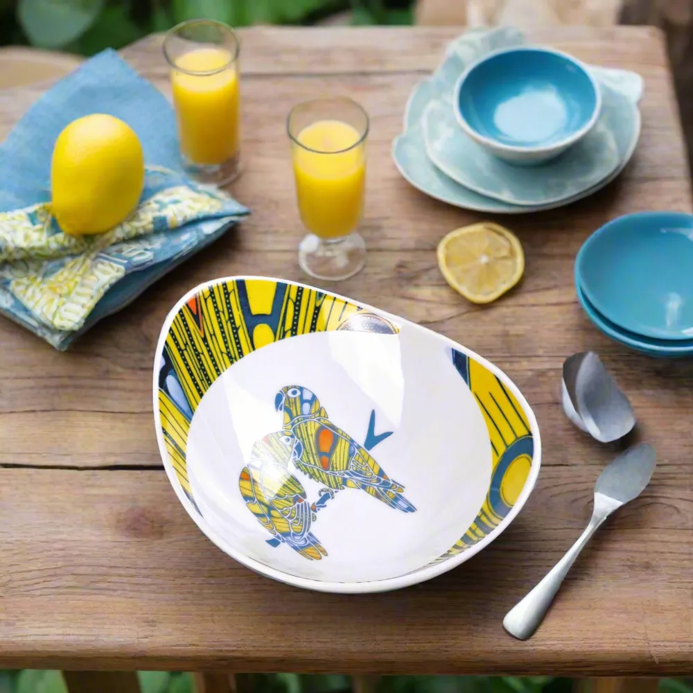 Gifts - Wax Glow: Set of 6 Fine Porcelain Oval Plates – Unique 'Electric Bulb' Motif – Customizable French Craftsmanship - KEMI HOME ART