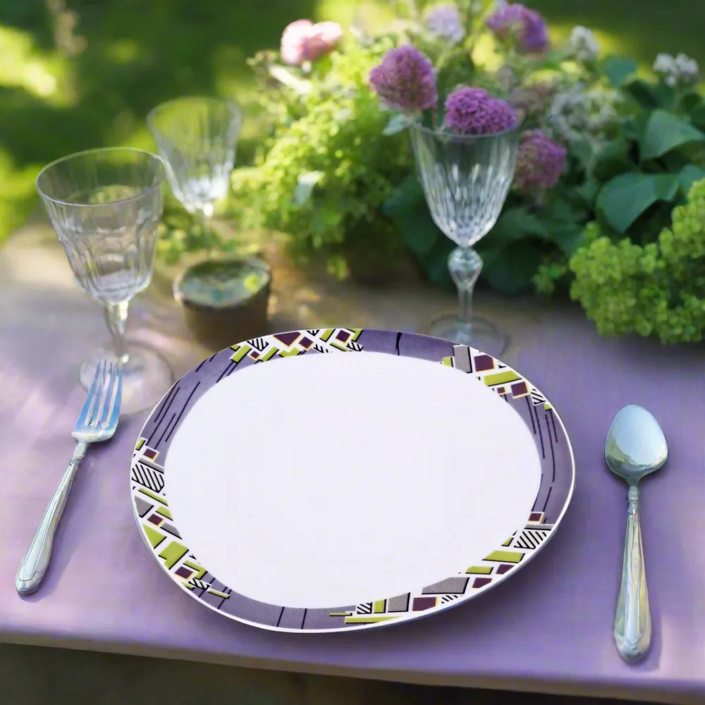 Gifts - Wax 'Apple of Discord' Porcelain Plates – Set of 6 Customizable Pieces, Handcrafted French Manufacturing - KEMI HOME ART