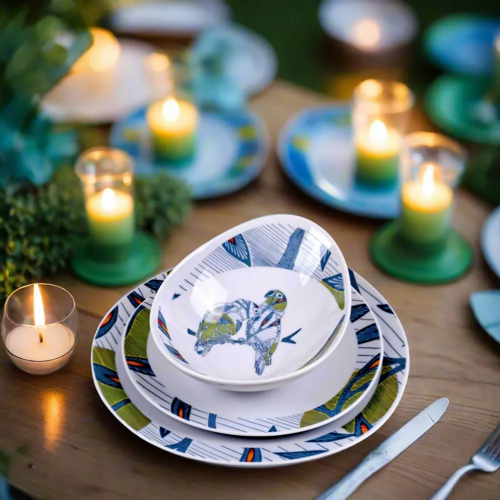 Gifts - Wax 'Apple of Discord' Porcelain Plates – Set of 6 Customizable Pieces, Handcrafted in France - KEMI HOME ART