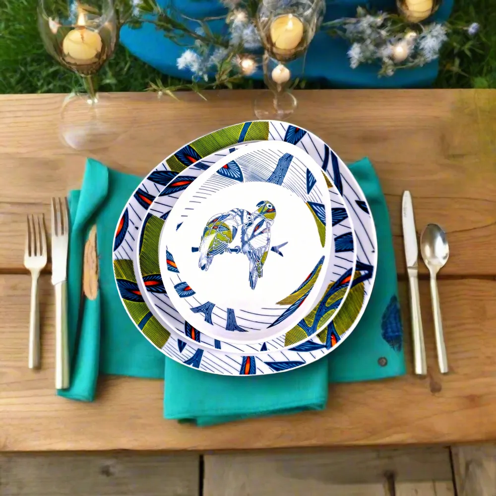 Gifts - Wax 'Apple of Discord' Porcelain Plates – Set of 6 Customizable Pieces, Handcrafted in France - KEMI HOME ART