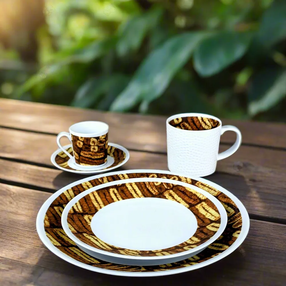 Gifts - Customizable Artisan Mug: A Tribute to Ivory Coast's Dida Patterns in Fine French Porcelain - KEMI HOME ART