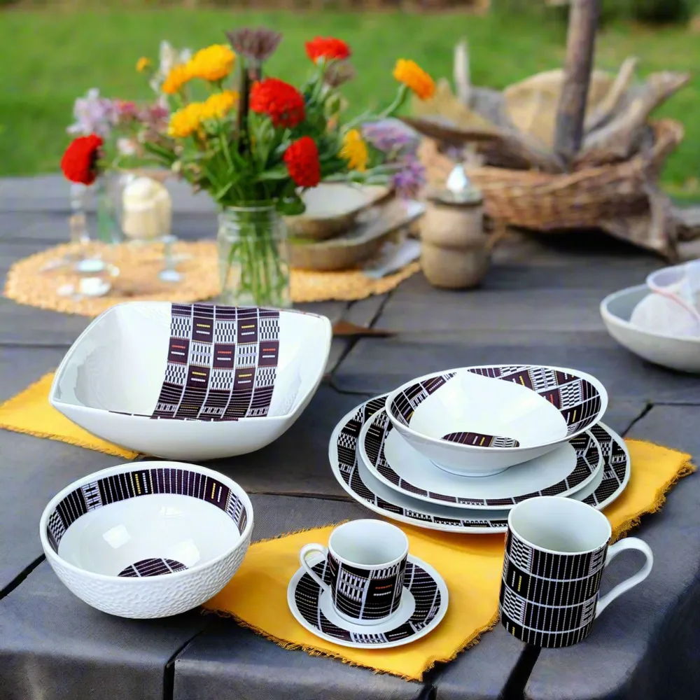 Gifts - Senufo Indigo Blue Mug: Customizable French Porcelain, Unique Craftsmanship & Sacred Patterns - KEMI HOME ART