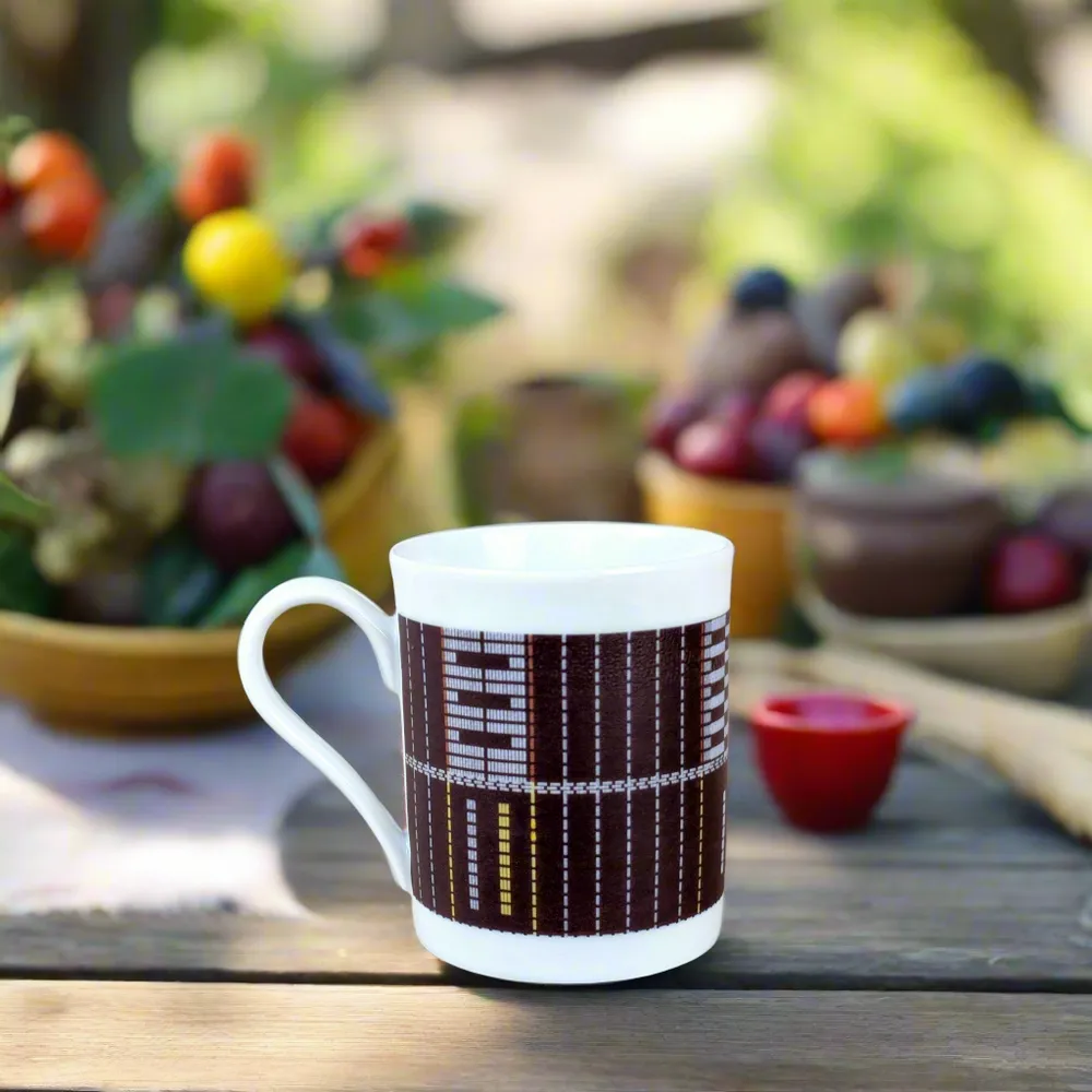 Gifts - Senufo Black Mug: Customizable French Porcelain, Unique Artisan Masterpiece - KEMI HOME ART