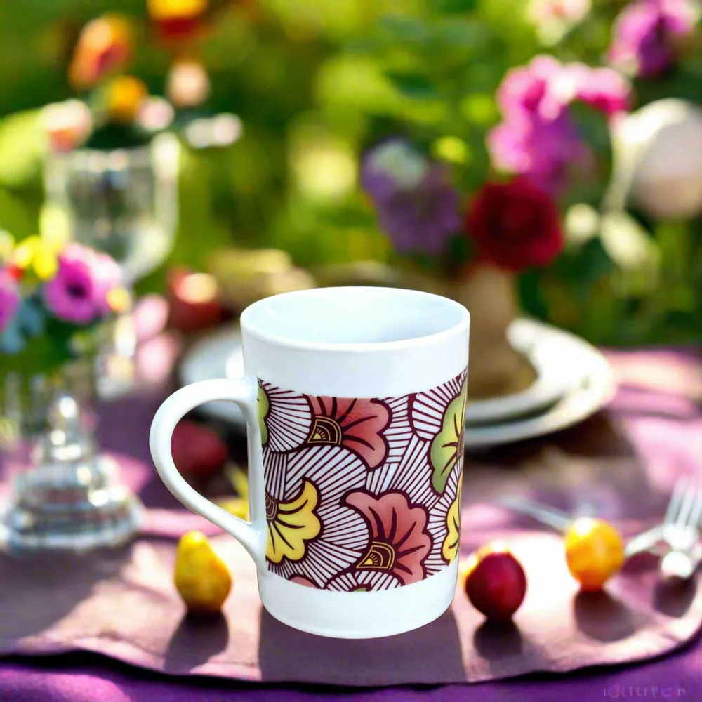 Gifts - Customizable WAX Mug: Bordeaux Wedding Flowers - Fine French Porcelain Made to Order - KEMI HOME ART